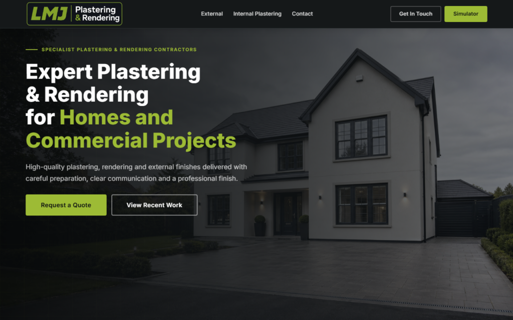 LMJ Plastering — website by Your Website Doctor
