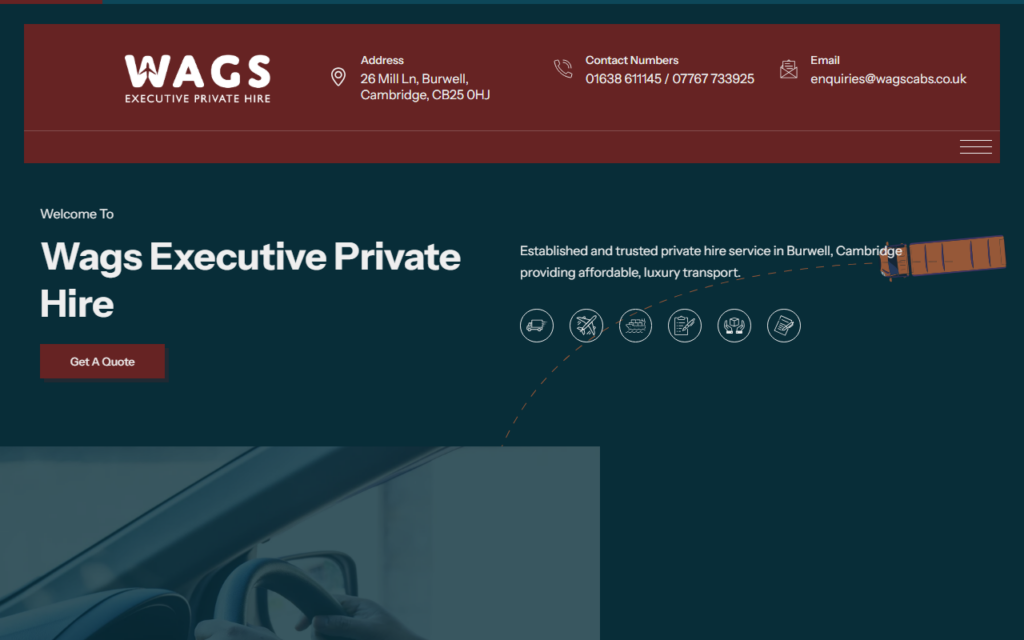 Wags Cabs — website by Your Website Doctor